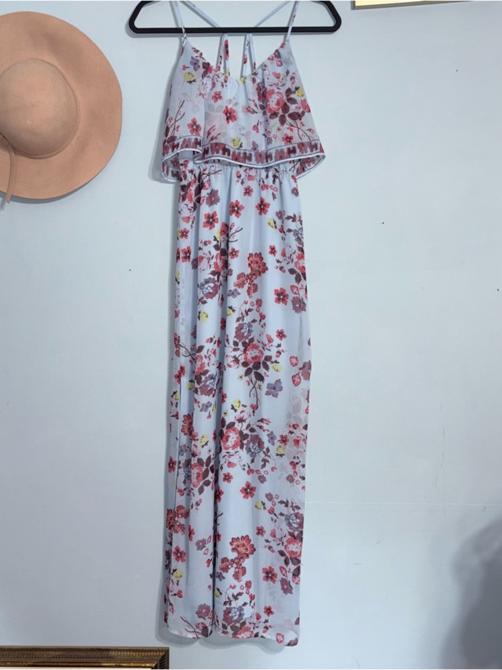 XS 2 Vera Wang Vacation Resort Romantic Girly Floral Maxi Summer Dress Princess